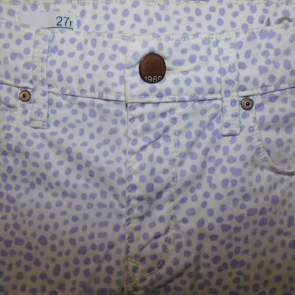 GAP 1969 Legging Jean Womens 27 White Purple Polkadot - Picture 5 of 12